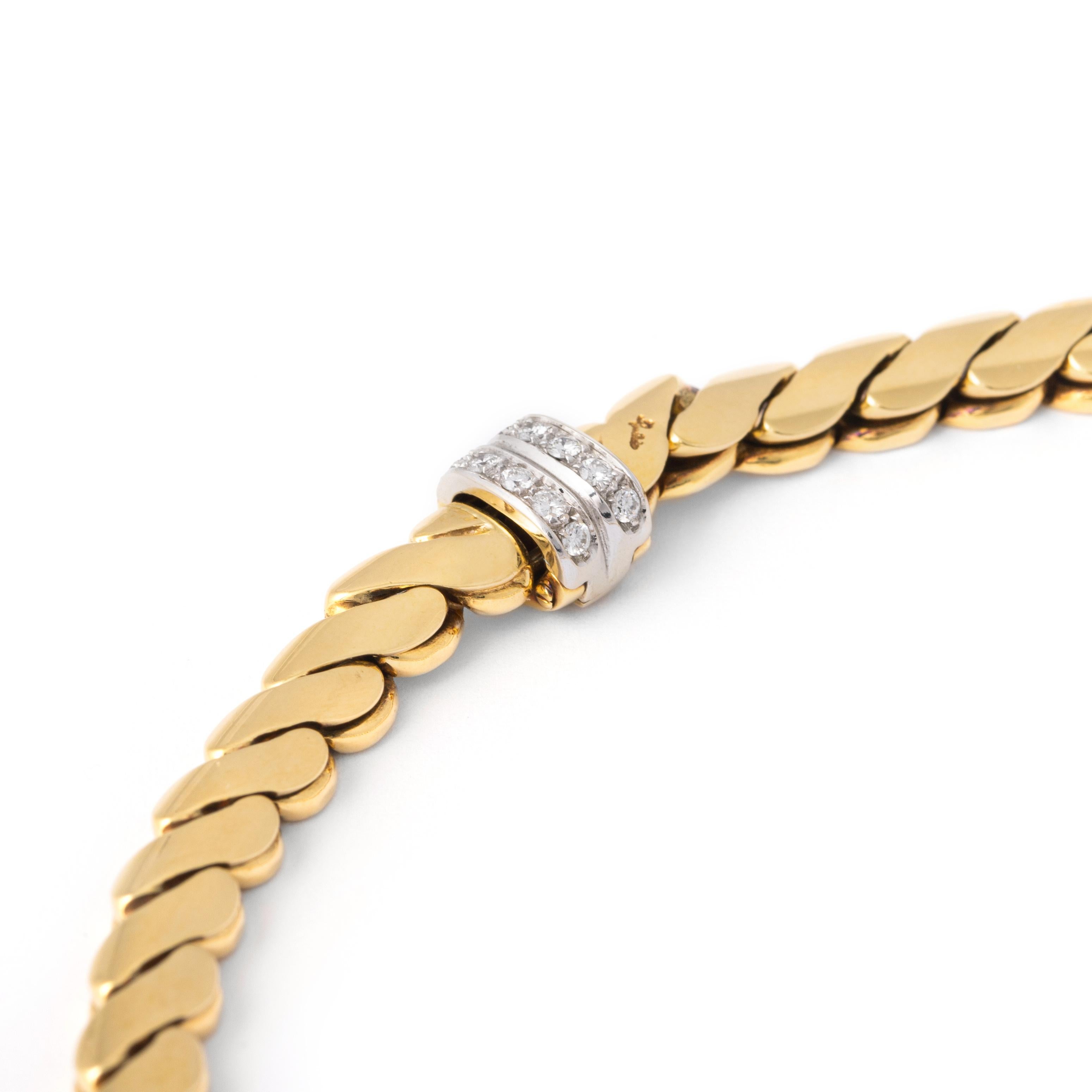 Women's or Men's Pomellato Diamond Garnet Gold 18K Necklace For Sale