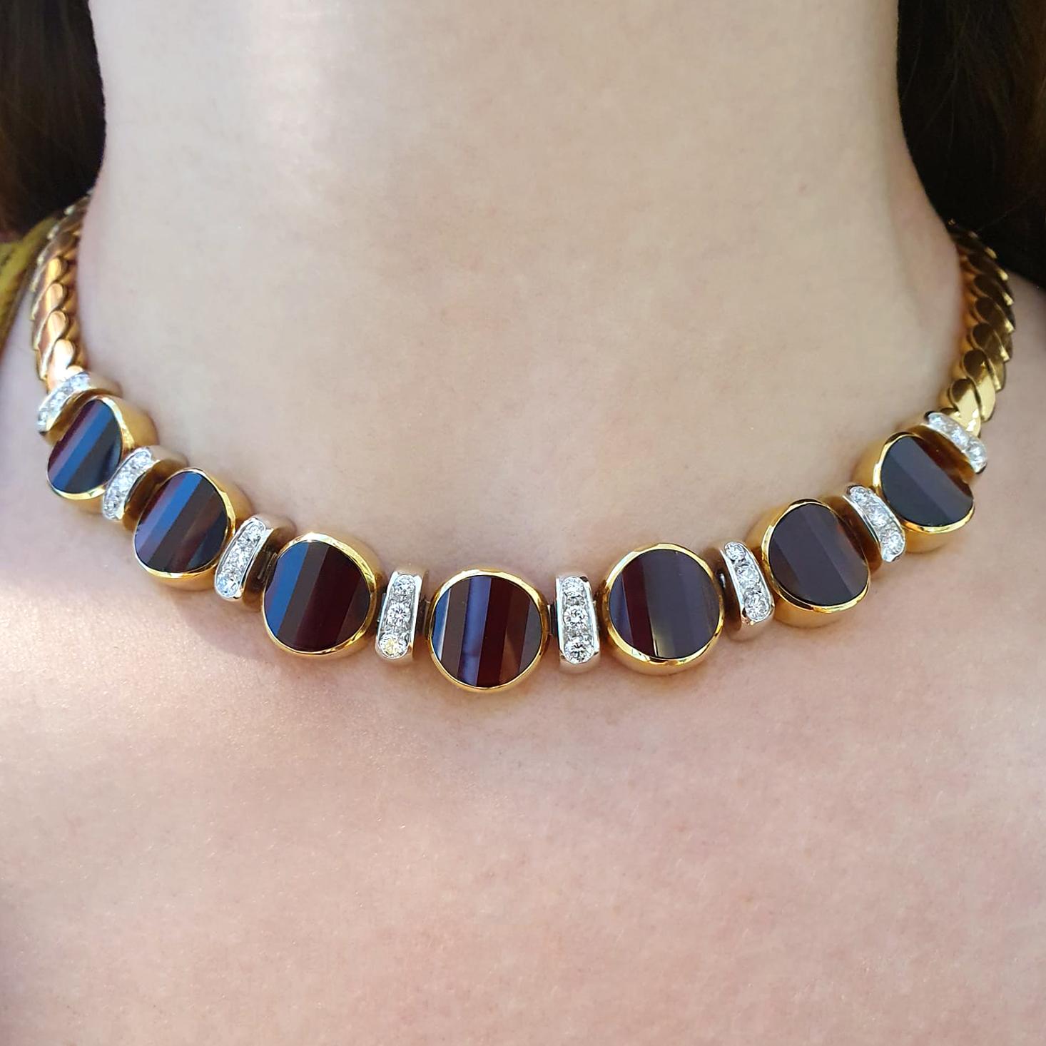 Pomellato Diamond Garnet Gold 18K Necklace For Sale 4