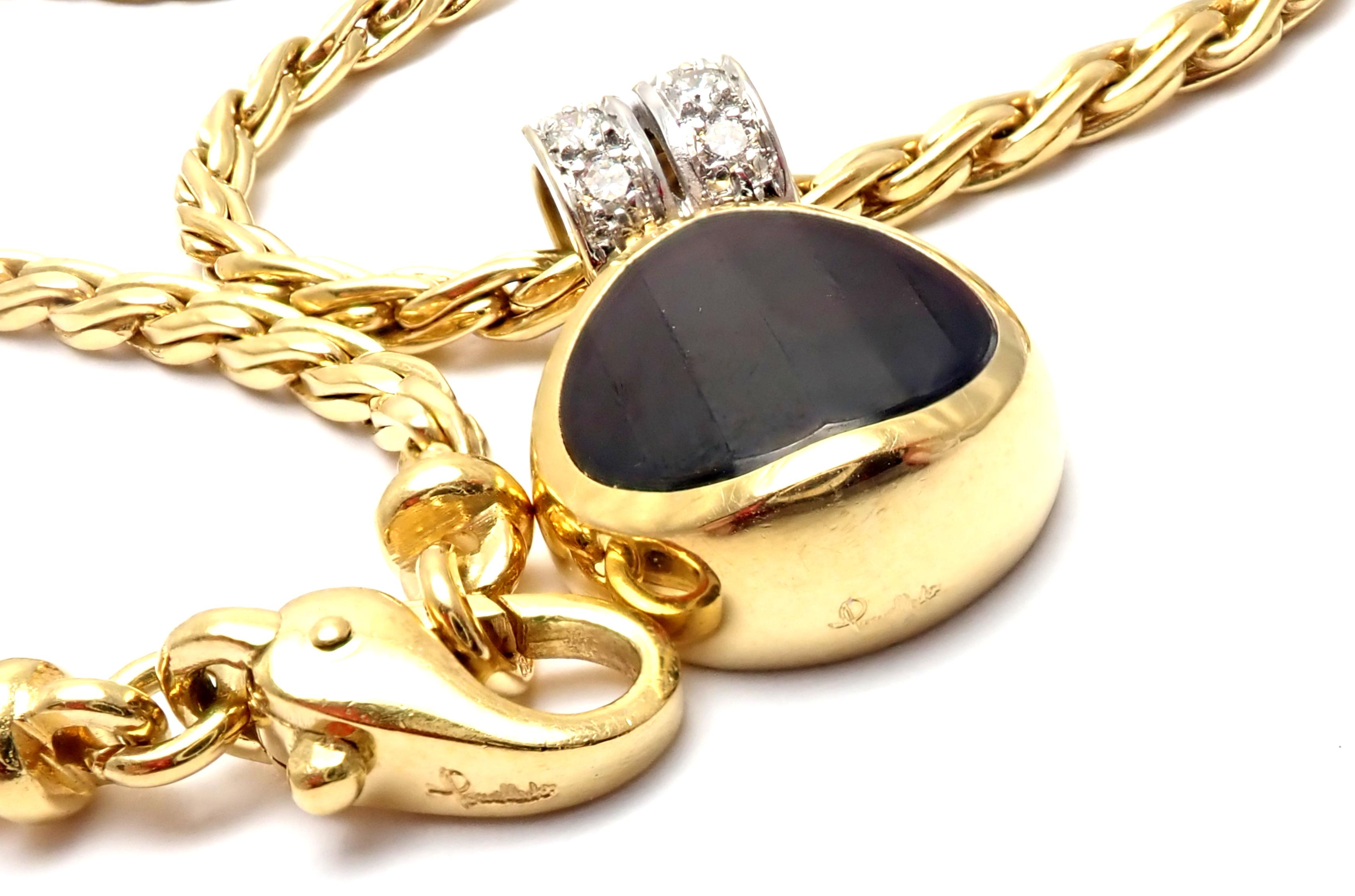 Pomellato Diamond Garnet Yellow Gold Pendant Necklace 2