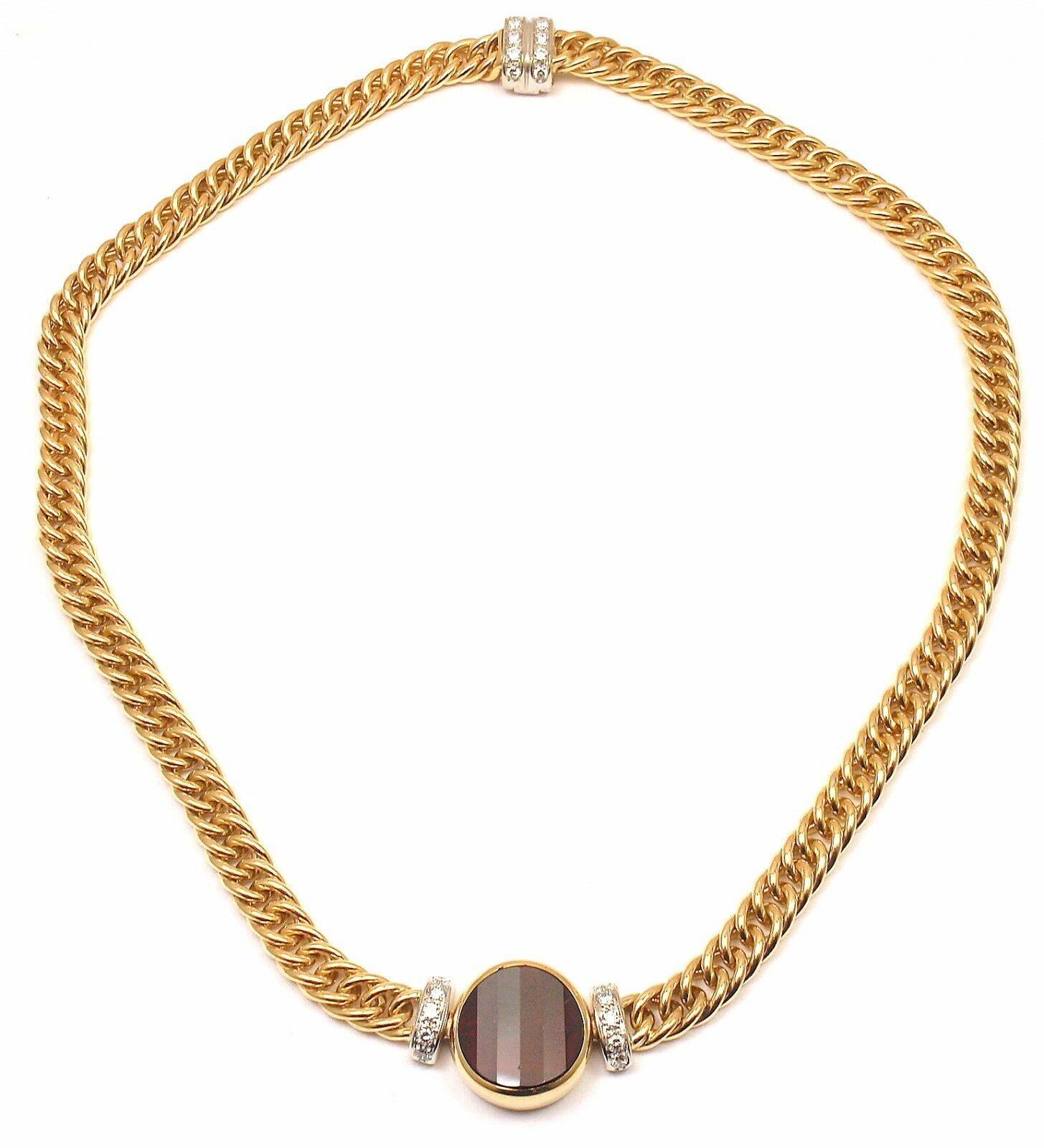 Pomellato Diamond Garnet Yellow Gold Pendant Necklace 3