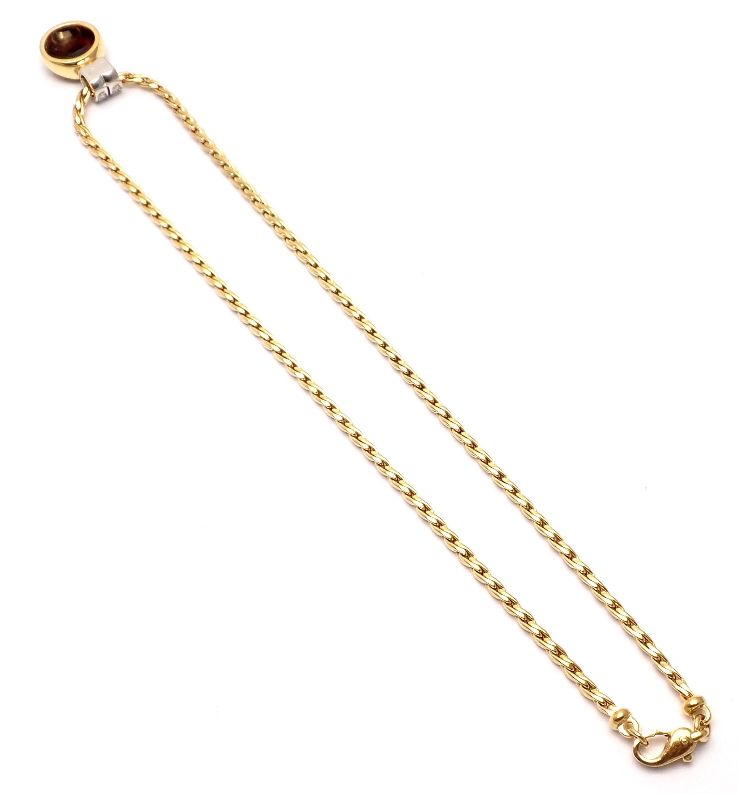 Pomellato Diamond Garnet Yellow Gold Pendant Necklace 5