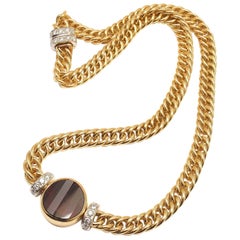 Pomellato Diamond Garnet Yellow Gold Pendant Necklace