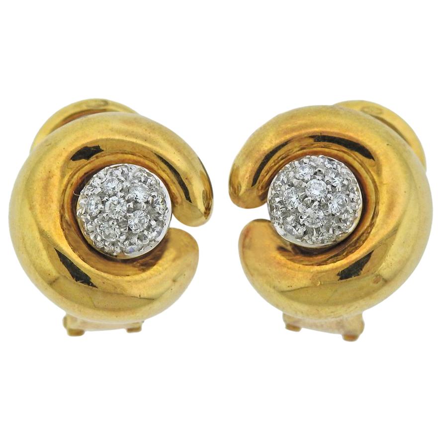 Pomellato Diamond Gold Night and Day Earrings