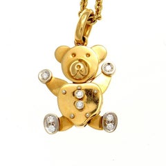Pomellato Diamond Gold Teddy Bear Necklace