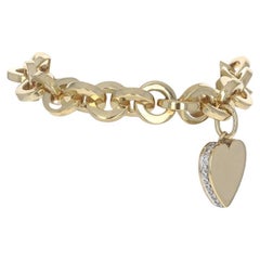 Pomellato Diamant-Herz-Armband 7 1/4" - Gelbgold 18k Rnd .60ctw Love Charme
