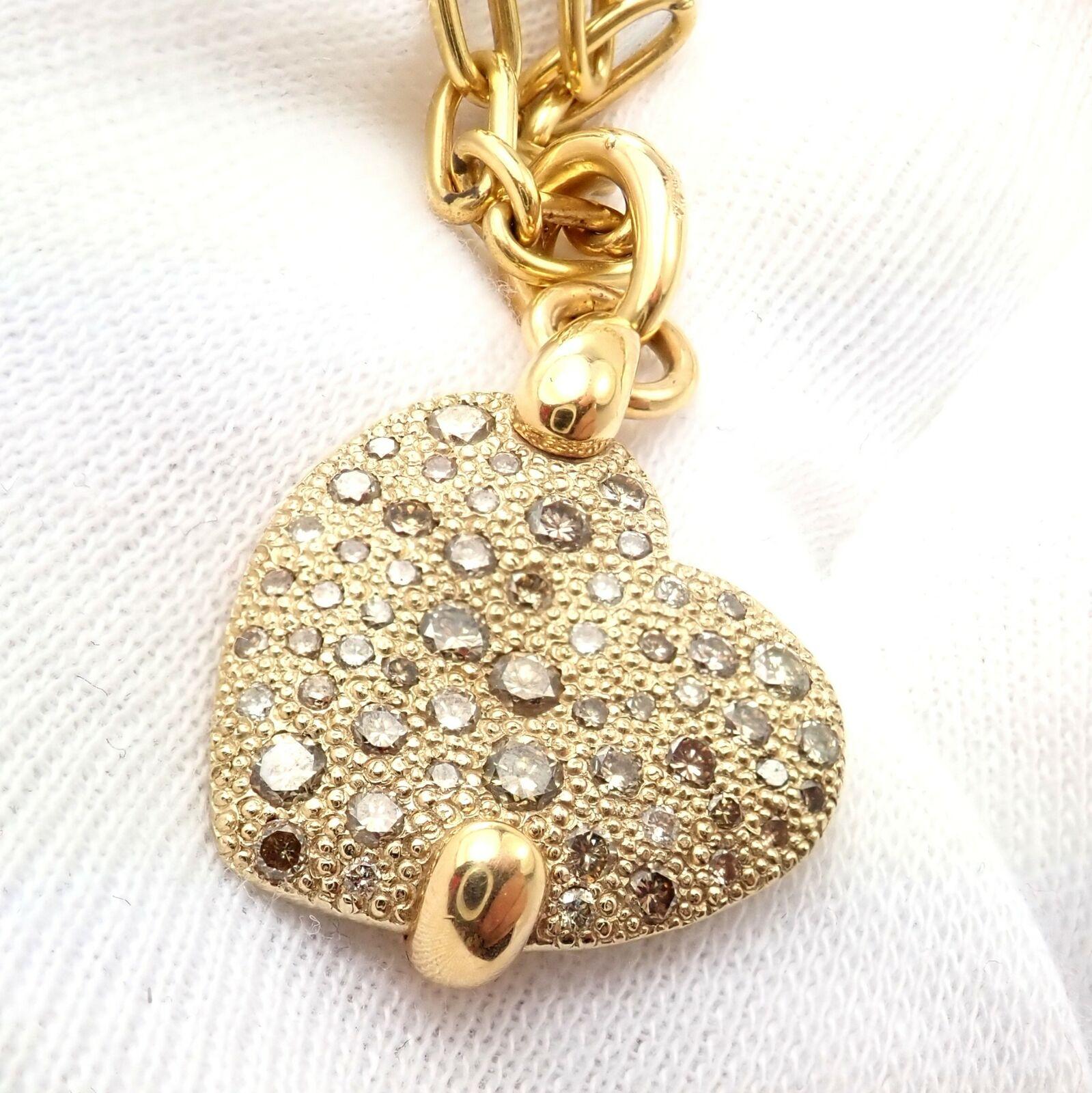 Pomellato Diamond Heart Sabbia Yellow Gold Pendant Necklace 2