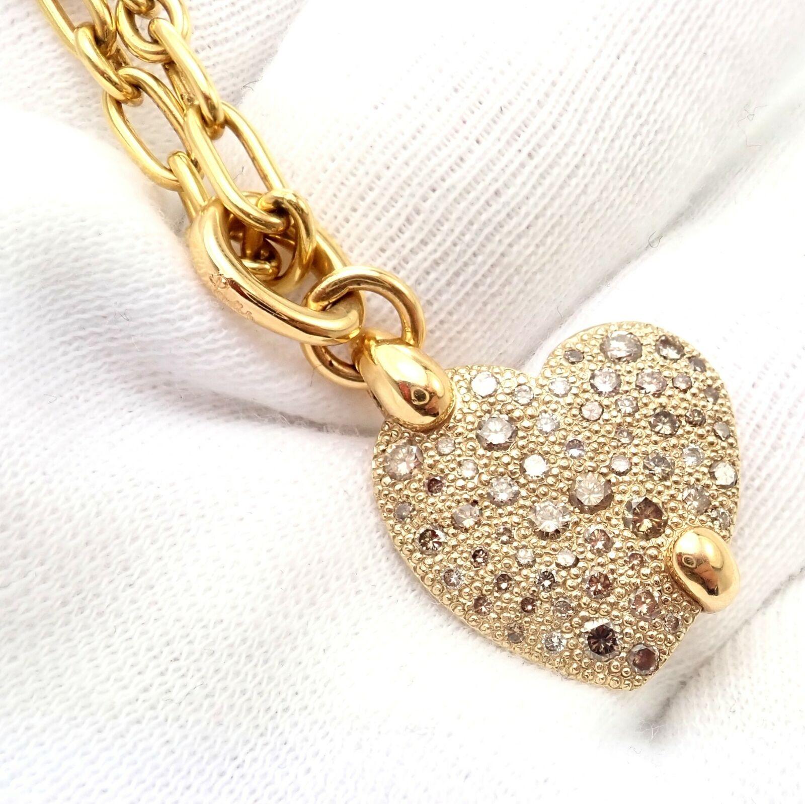 Pomellato Diamond Heart Sabbia Yellow Gold Pendant Necklace 1