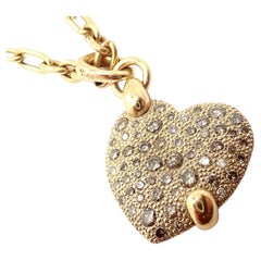 Pomellato Diamond Heart Sabbia Yellow Gold Pendant Necklace