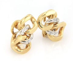Pomellato Diamond Link Earrings in 18K Yellow Gold
