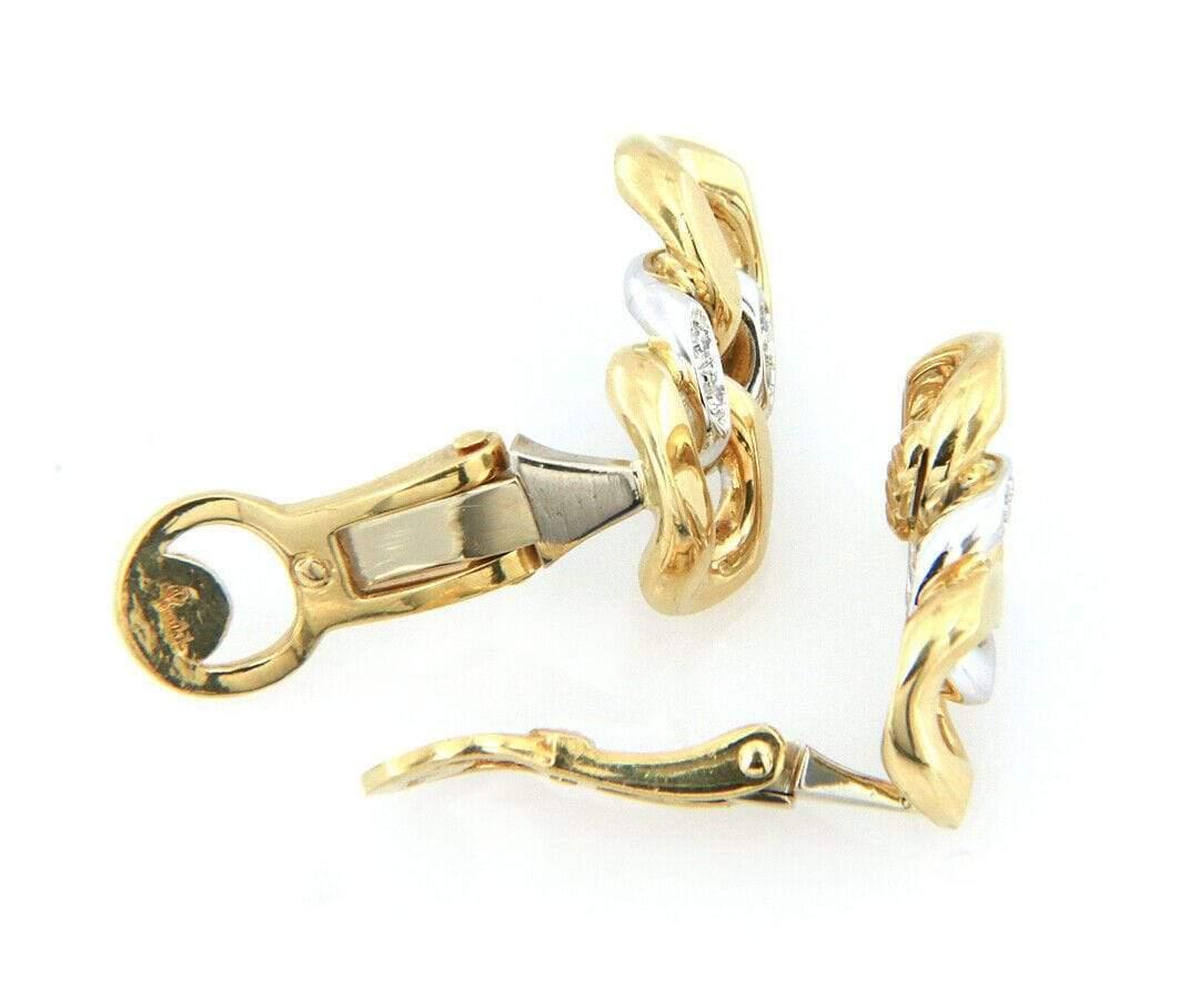 Pomellato Diamond Link Earrings in 18K Yellow Gold For Sale 1