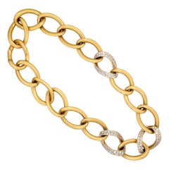 Pomellato Diamond Matte Gold Link Necklace