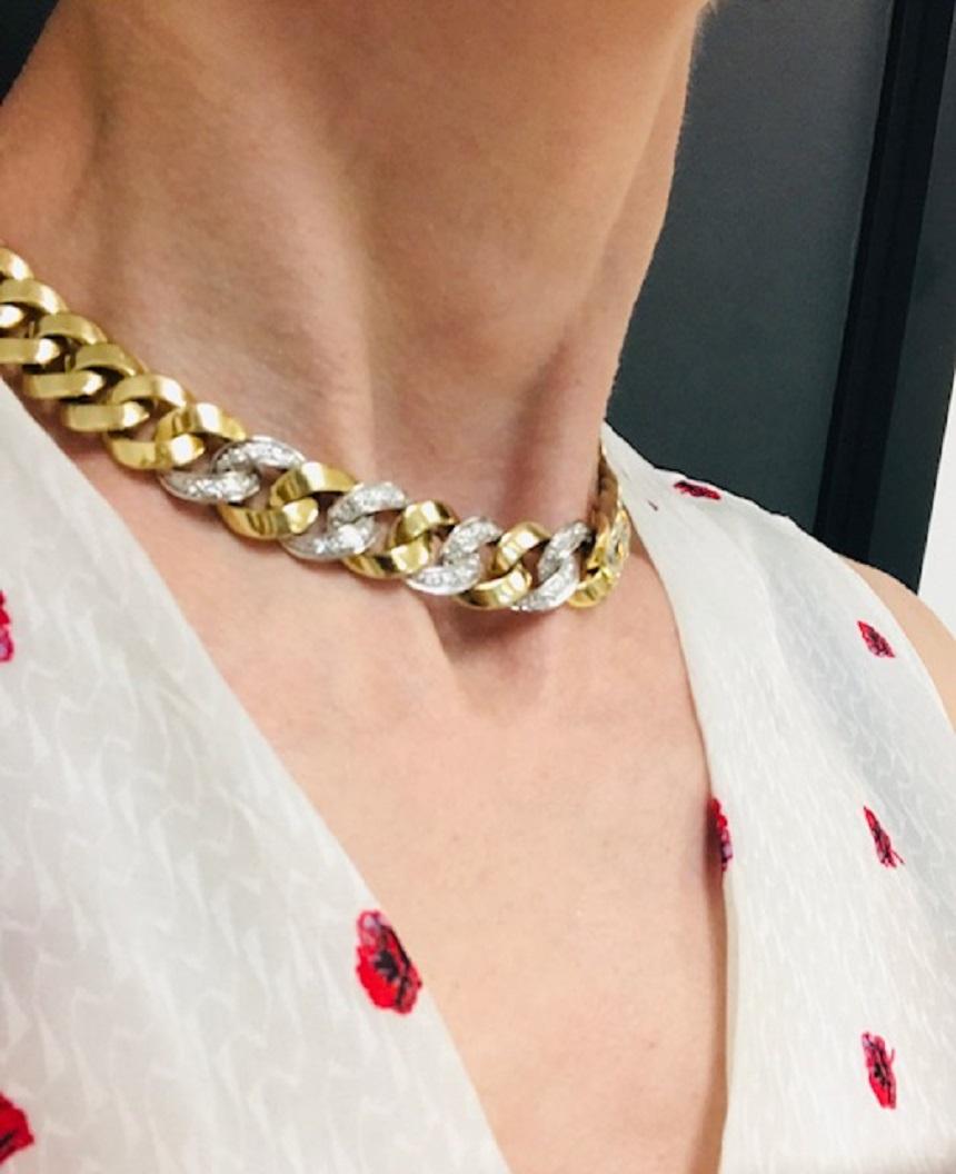 Collana con diamanti di Pomellato in oro 18 carati con catena Curblink in vendita 5