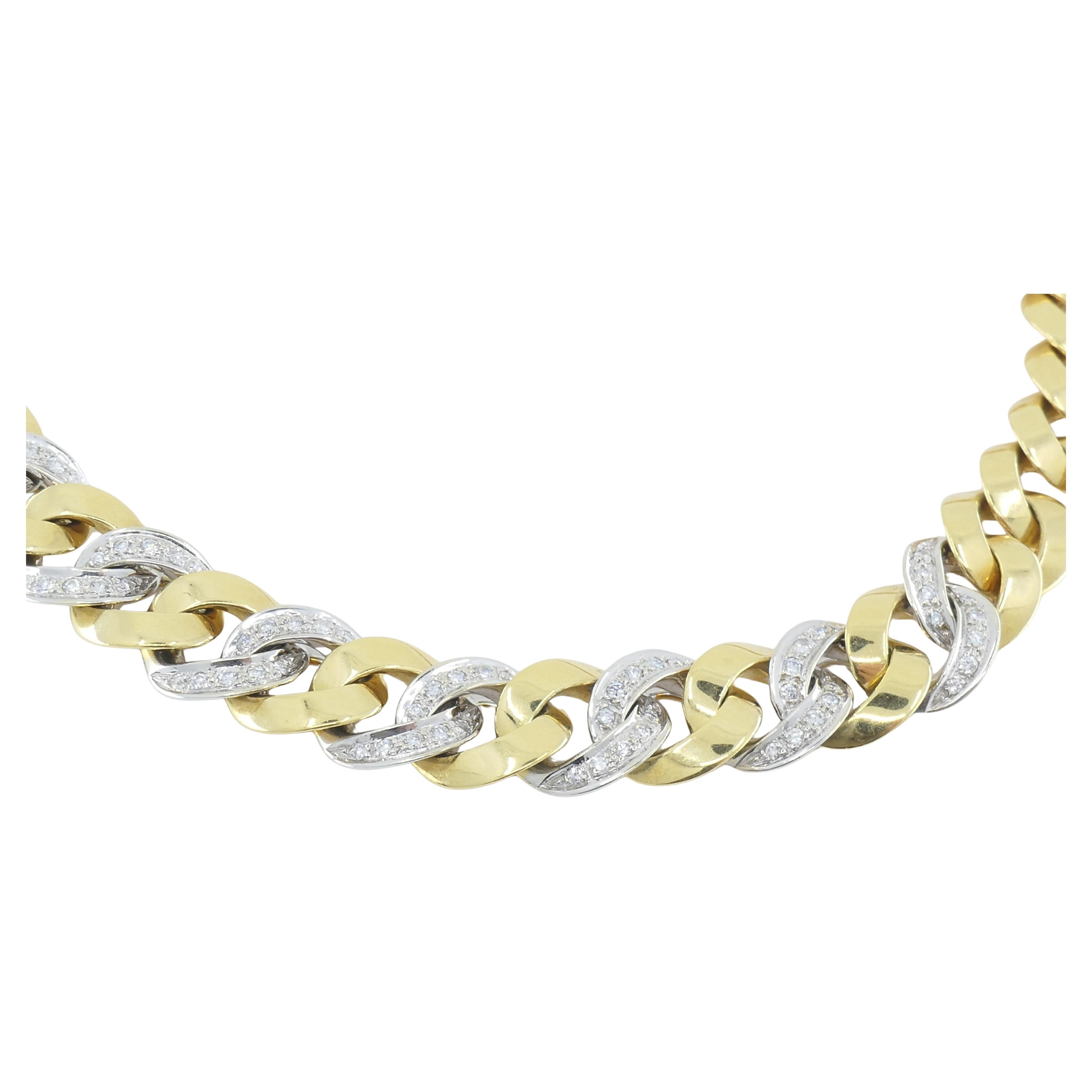 Collana con diamanti di Pomellato in oro 18 carati con catena Curblink In condizioni ottime in vendita a Beverly Hills, CA