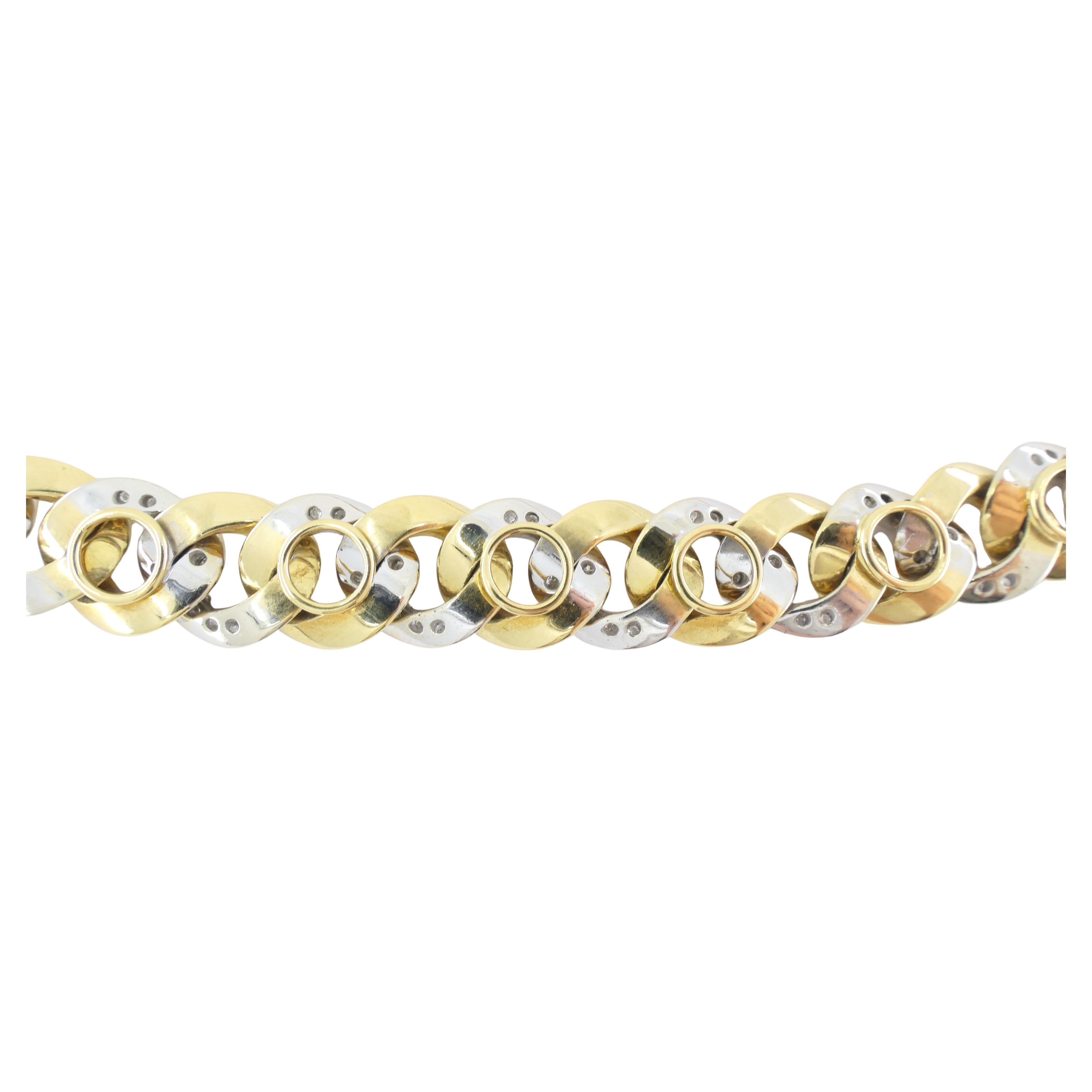 Collana con diamanti di Pomellato in oro 18 carati con catena Curblink in vendita 2