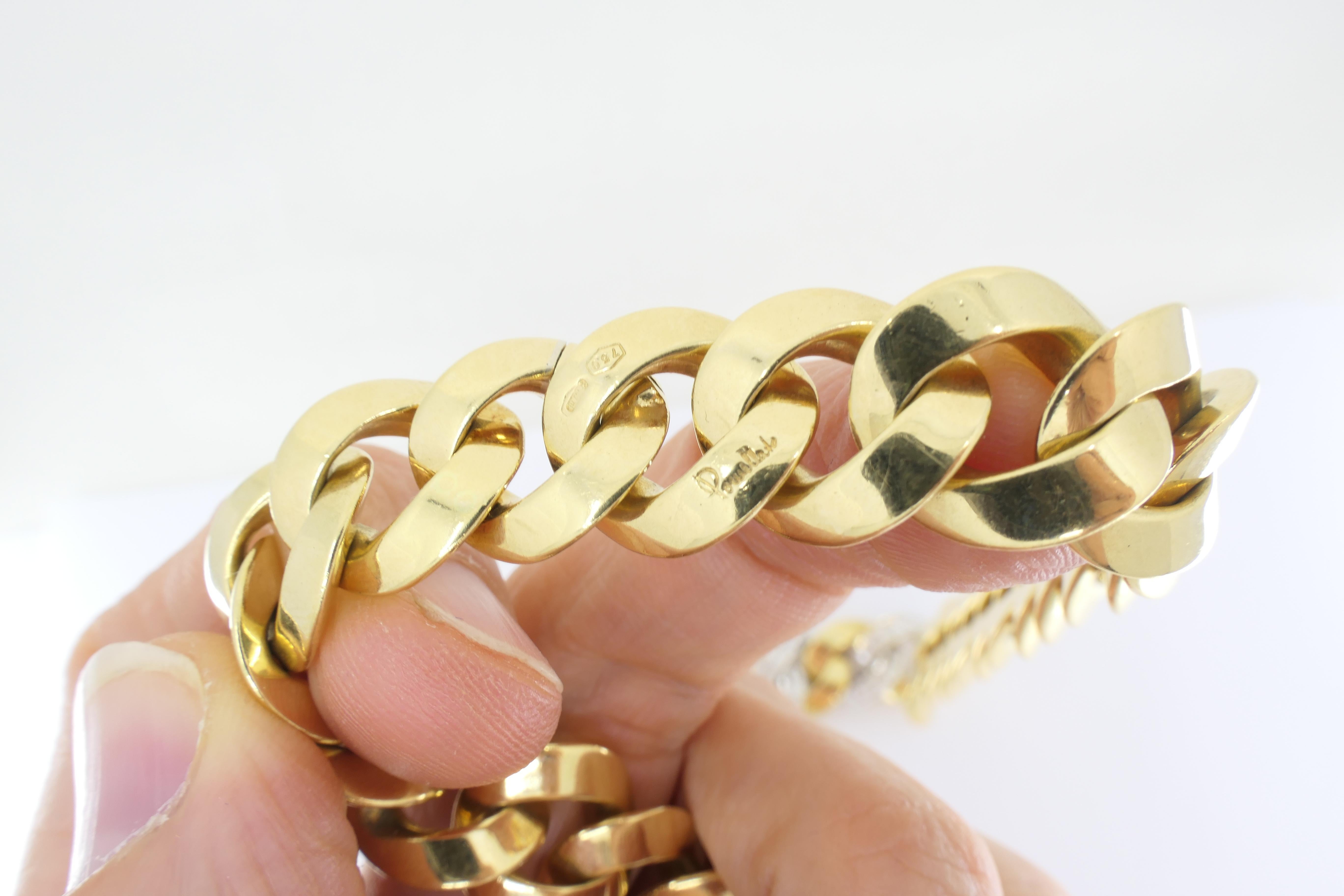 Collana con diamanti di Pomellato in oro 18 carati con catena Curblink in vendita 4