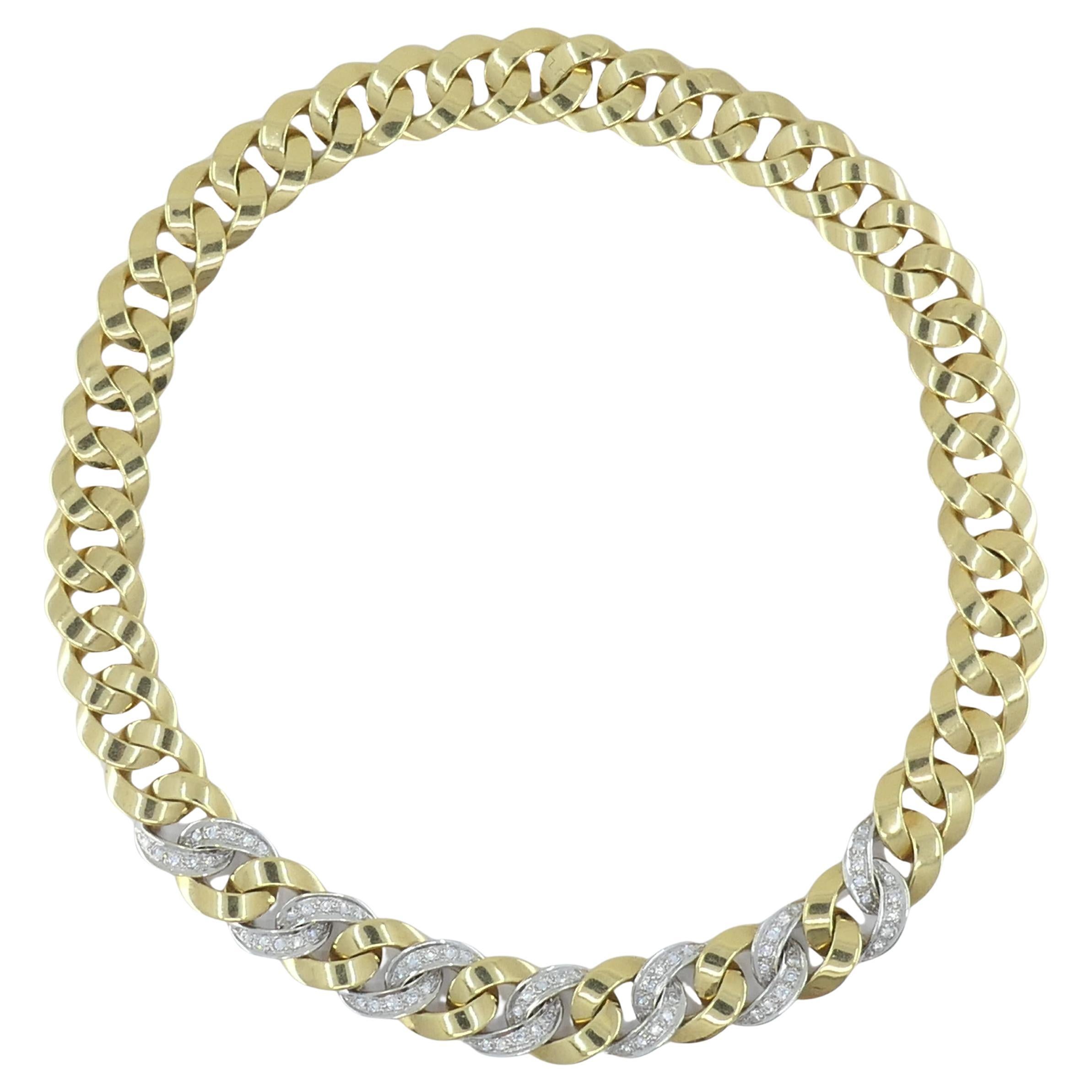 Collana con diamanti di Pomellato in oro 18 carati con catena Curblink