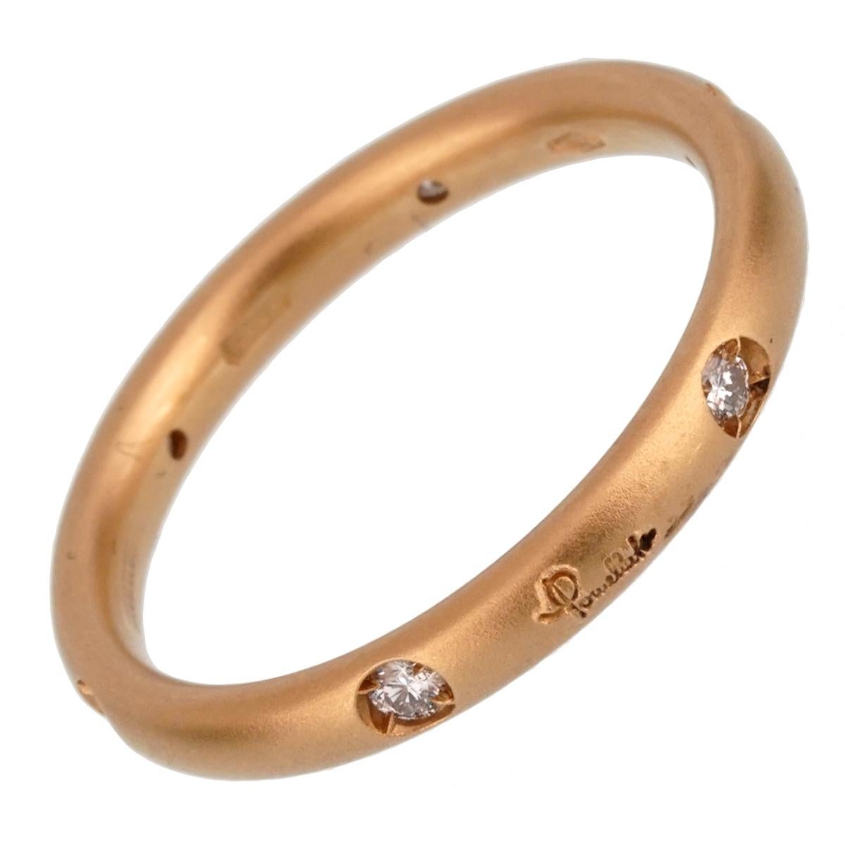 Round Cut Pomellato Diamond Rose Gold Band Ring