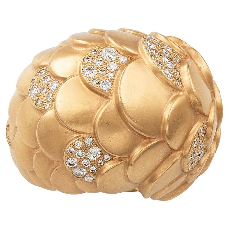 Pomellato Diamond Rose Gold Cocktail Ring For Sale at 1stDibs