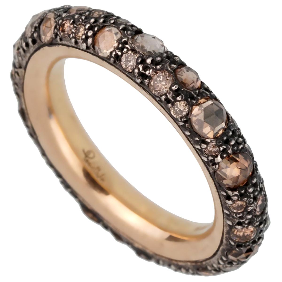 Pomellato Rose Gold Diamond Cocktail Ring For Sale at 1stdibs