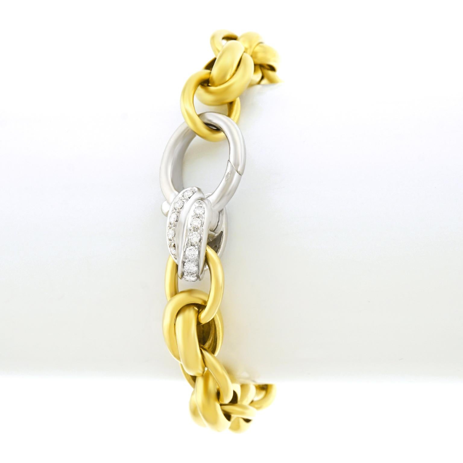 Pomellato Diamond Set Gold Link Bracelet In Excellent Condition In Litchfield, CT