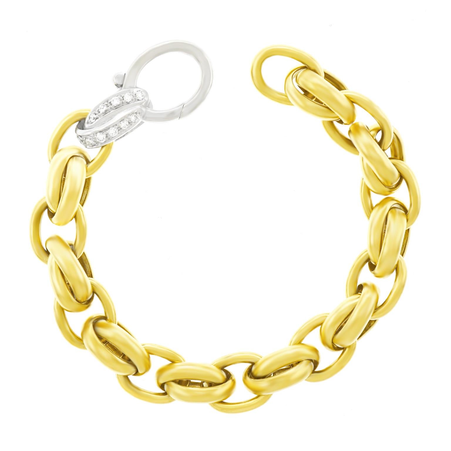Pomellato Diamond Set Gold Link Bracelet