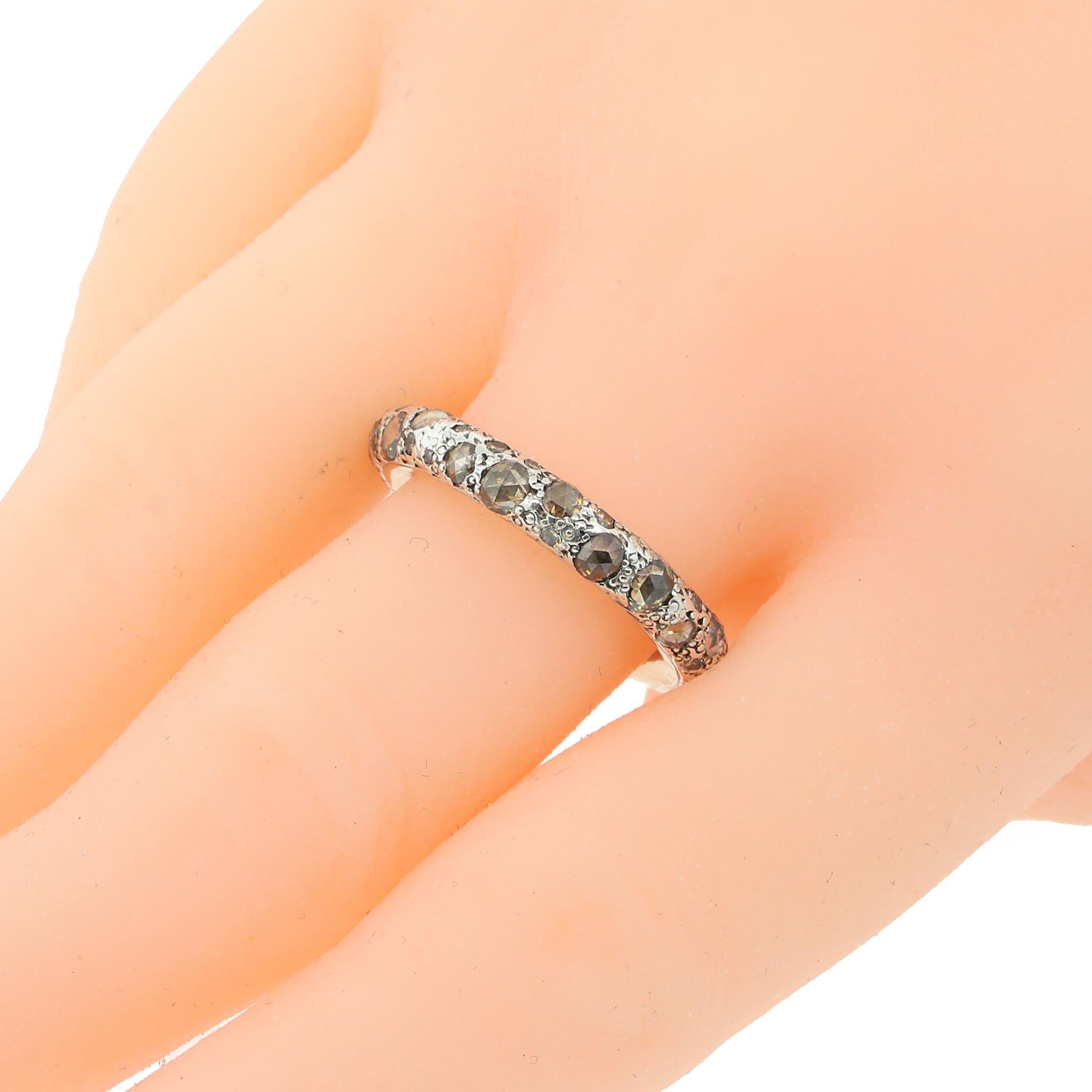 Women's or Men's Pomellato Diamond Tango Ring in Two-tone Gold and Silver
