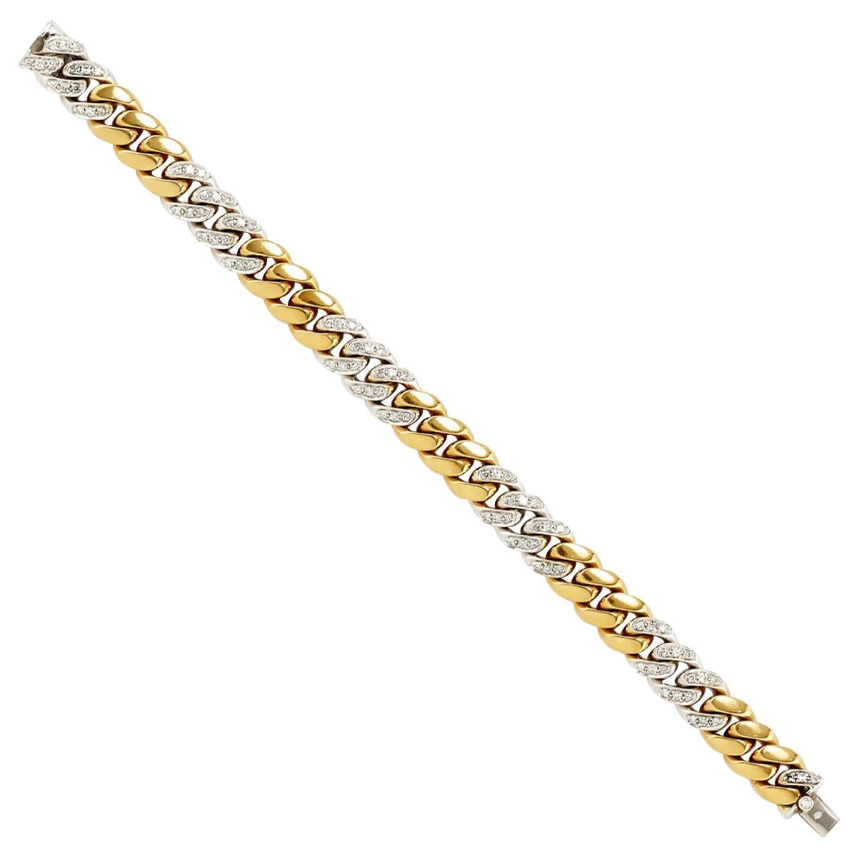 Pomellato Diamond Yellow Gold Curb Bracelet