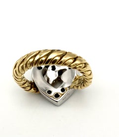 Pomellato Diamond Yellow White Gold Heart Ring