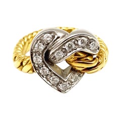 Pomellato Diamond Yellow White Gold Heart Ring