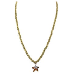 Vintage Pomellato Dodo Collection Diamond Star Pendant Necklace