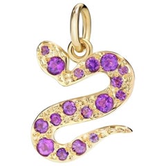 Pomellato Pendentif serpent Dodo en or jaune 18 carats et améthystes