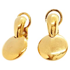 Vintage Pomellato Drop Earrings Yellow Gold