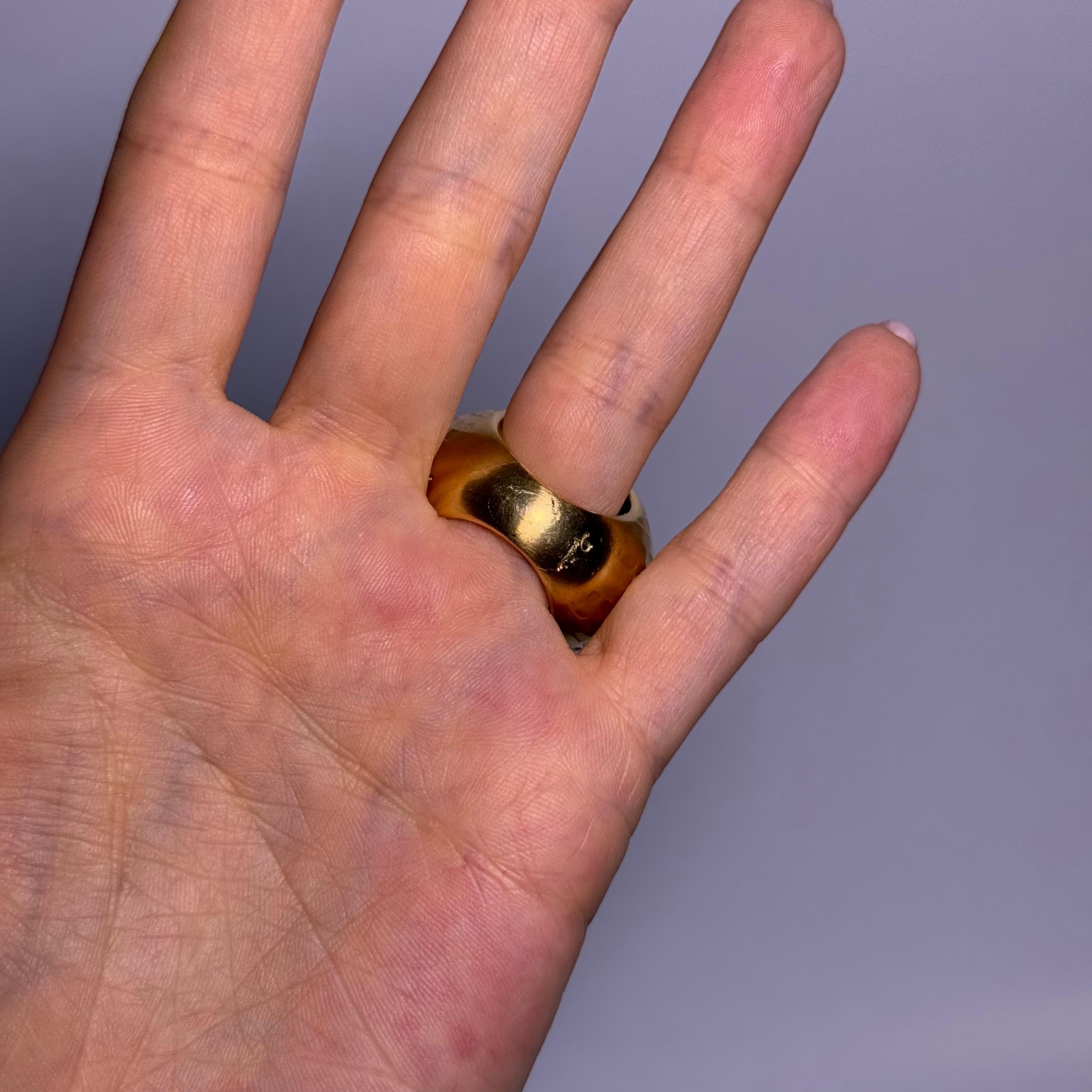 Brilliant Cut Pomellato Duna Ring with Diamonds in 18 Karat Yellow Gold For Sale