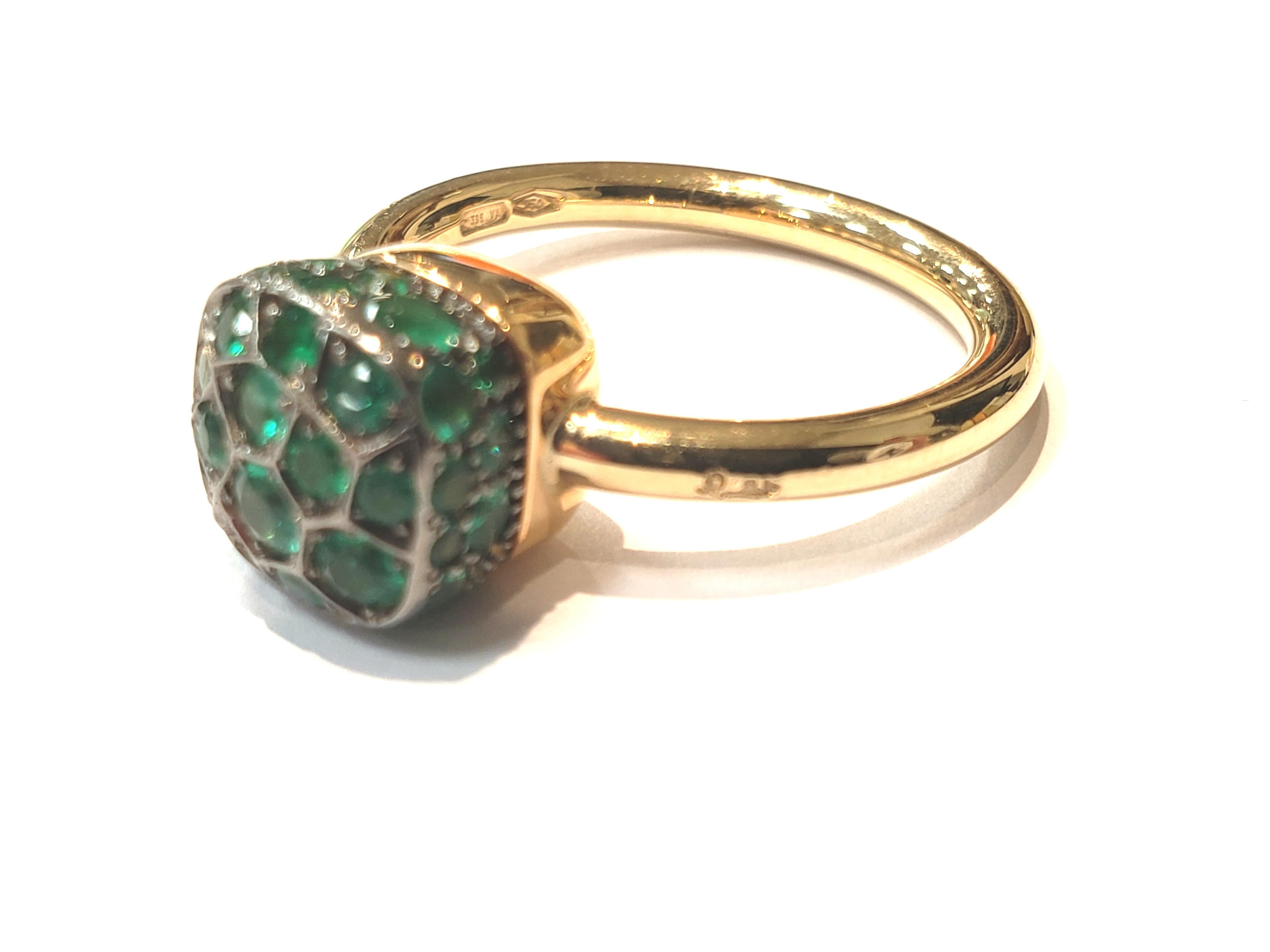 Pomellato Emerald Nudo Ring Set in 18 Karat For Sale 3