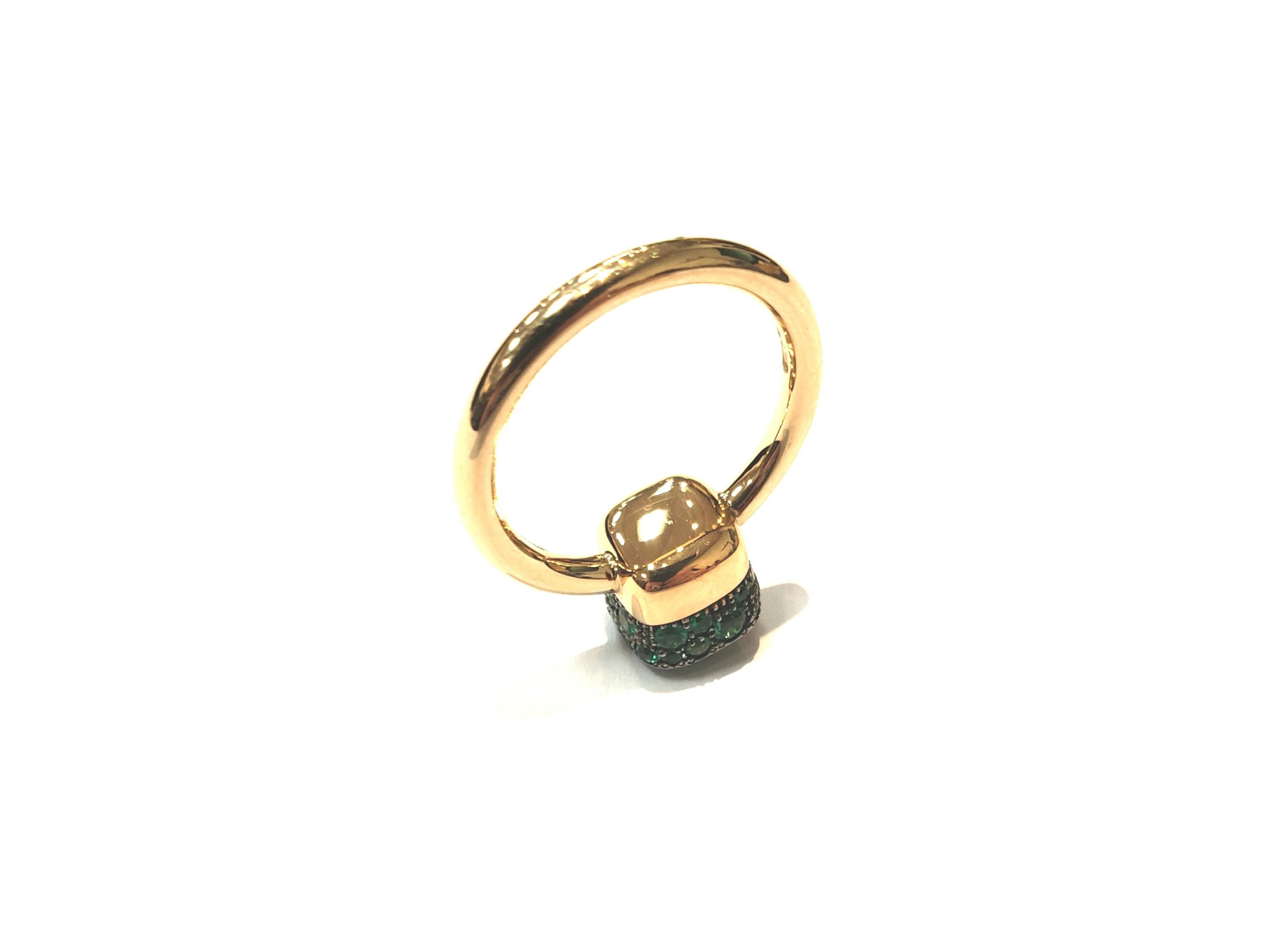 Pomellato Smaragd-Nudo-Ring aus 18 Karat im Angebot 1