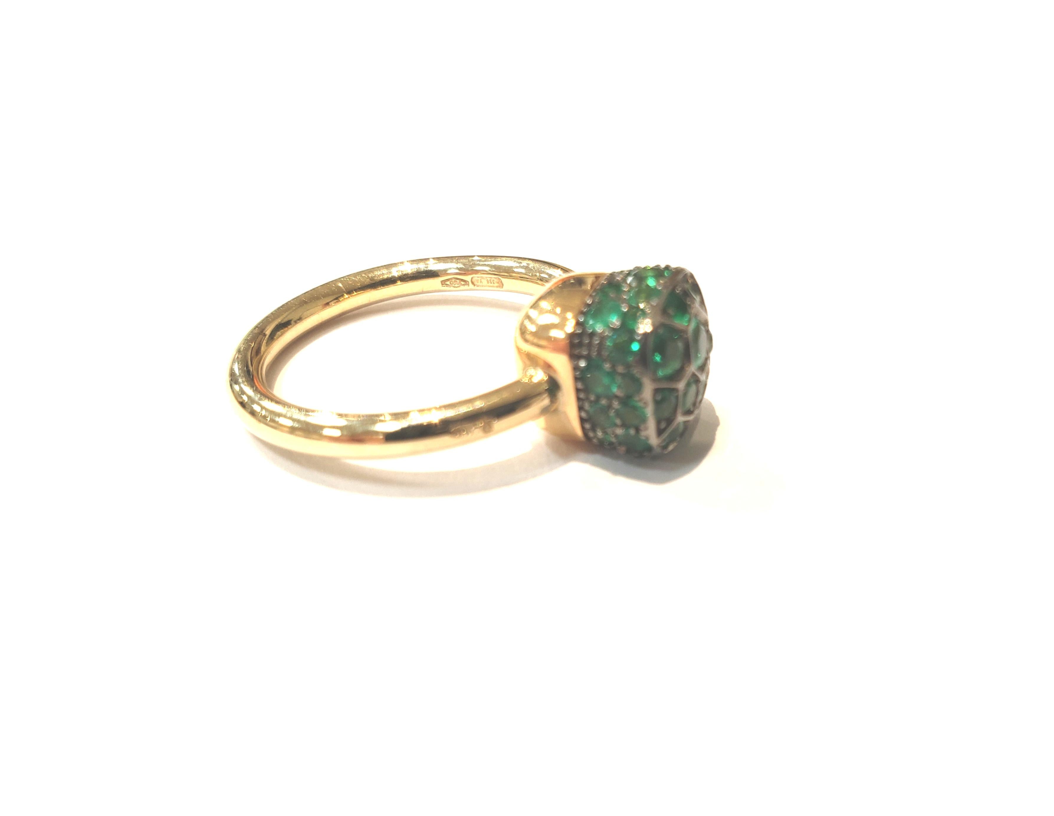 Pomellato Emerald Nudo Ring Set in 18 Karat For Sale 1