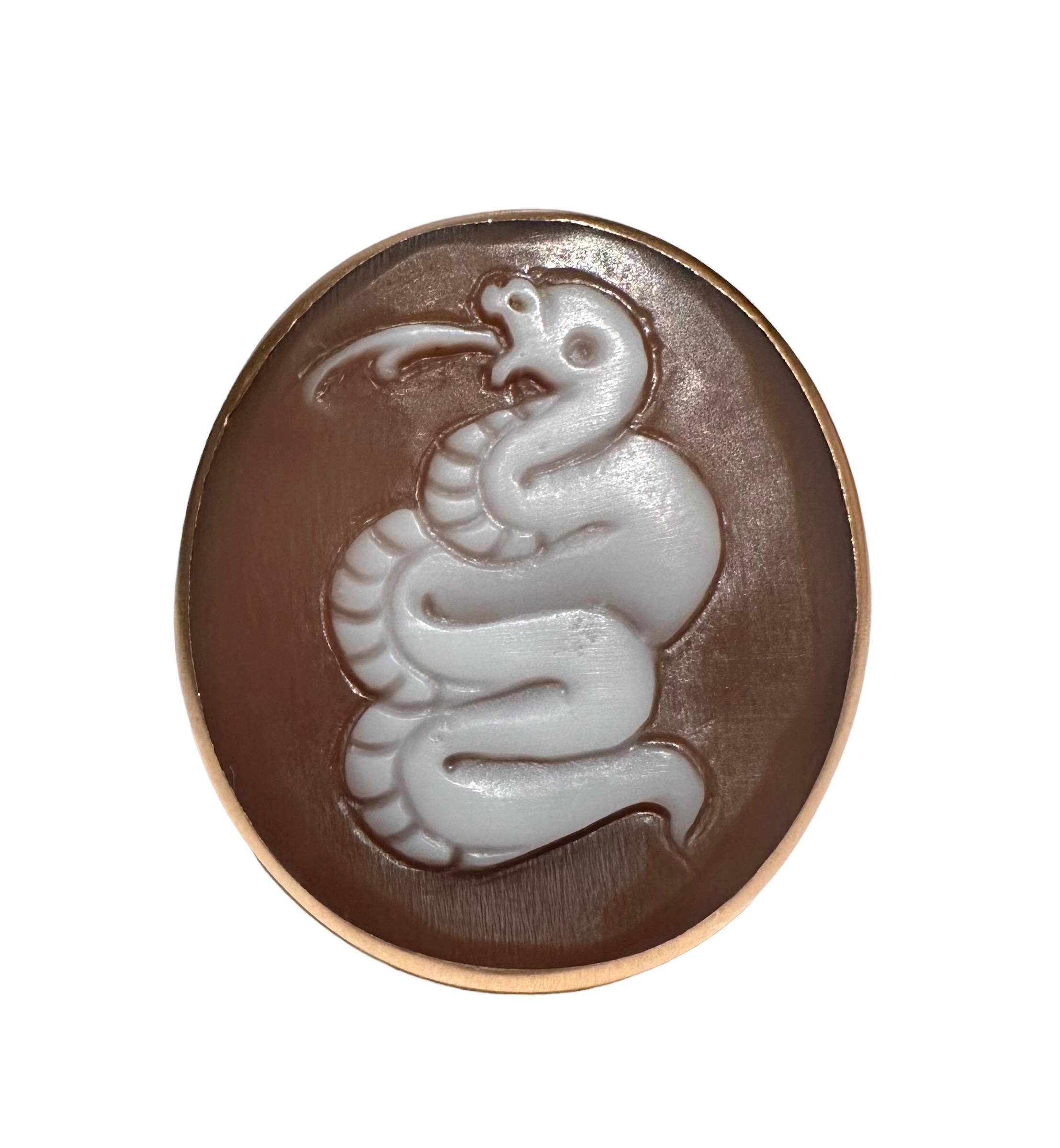 Pomellato Eva Cameo Schlange 18k Roségold Unisex-Ring 6