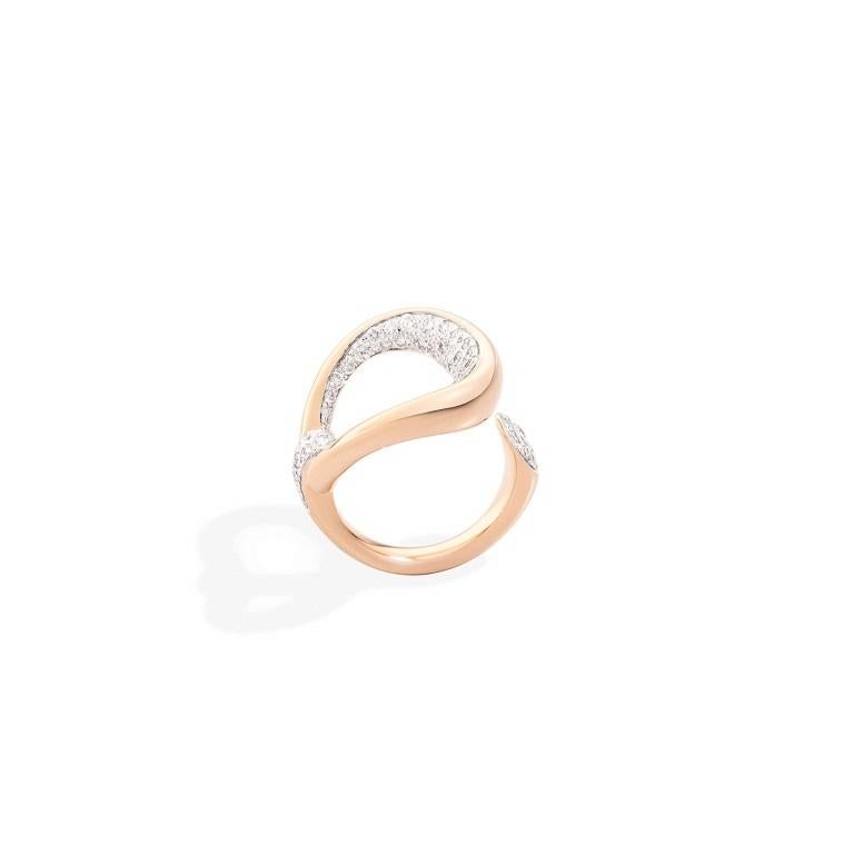 Pomellato Fantina 18K Rose Gold Ring AC0090O7WHRDB000 In New Condition For Sale In Wilmington, DE