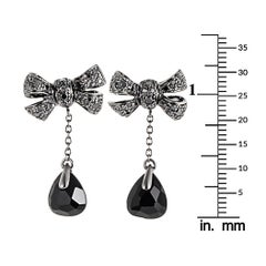 Pomellato Forever 18 Karat White Gold Onyx and Black Diamond Bow Earrings