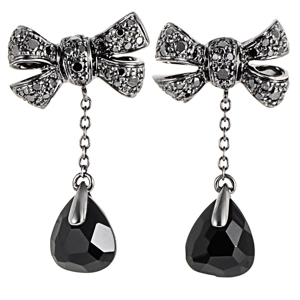 black bow earrings