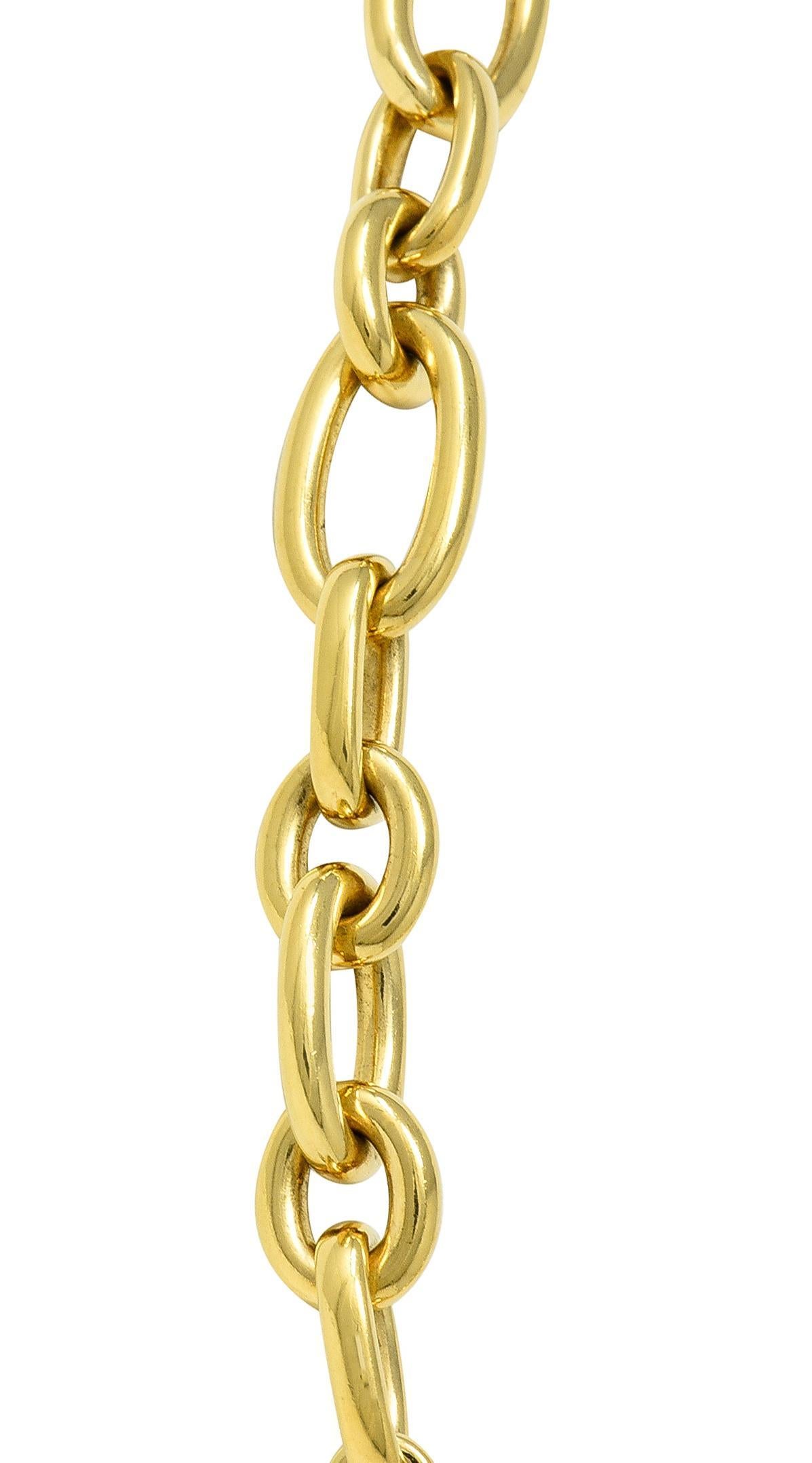 Pomellato French 1980's Diamond Jet 18 Karat Gold Victoria Pendant Necklace 6