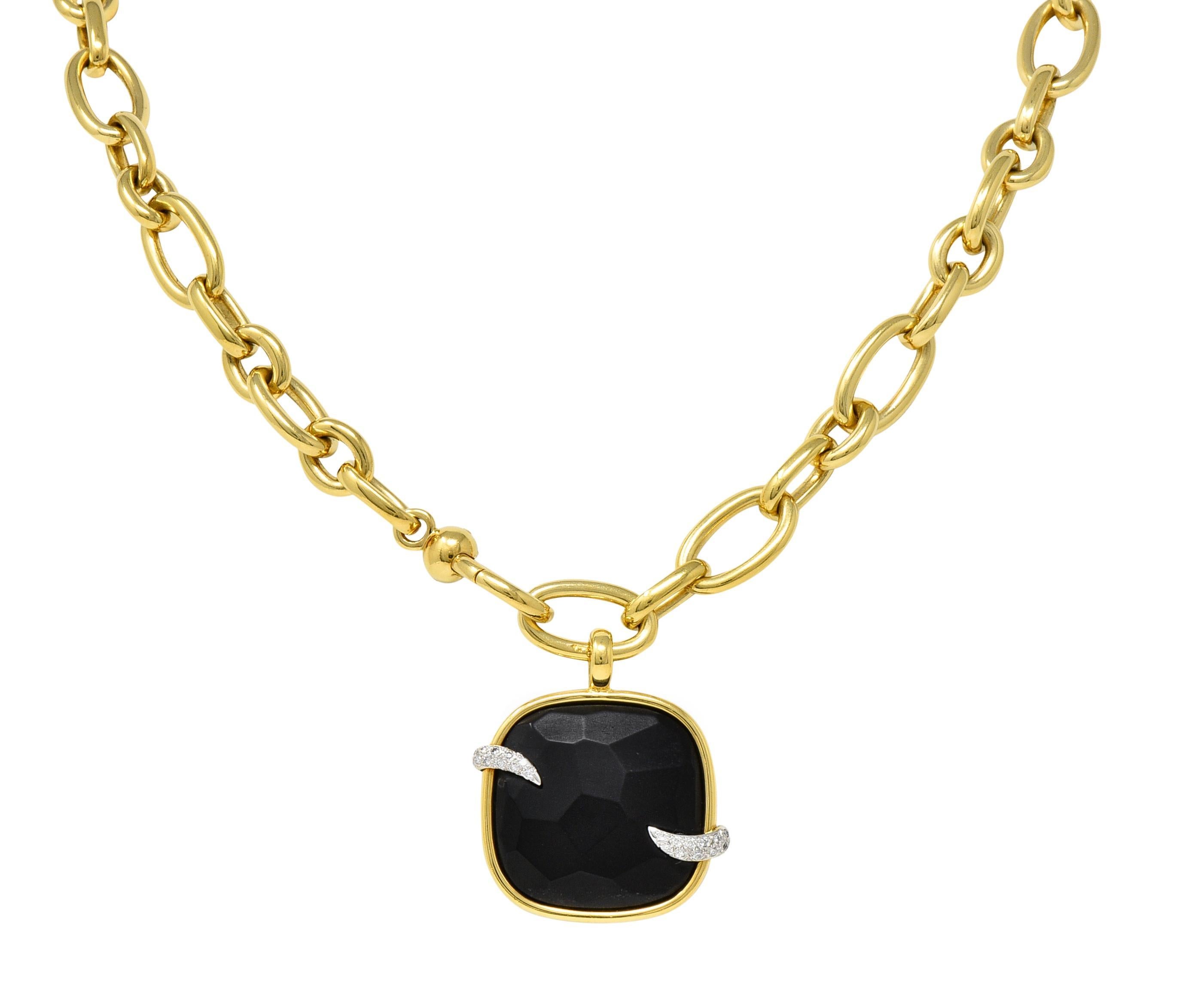 Pomellato French 1980's Diamond Jet 18 Karat Gold Victoria Pendant Necklace 8