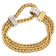 Pomellato French diamond 18k Gelb- und Weißgold Seilarmband
