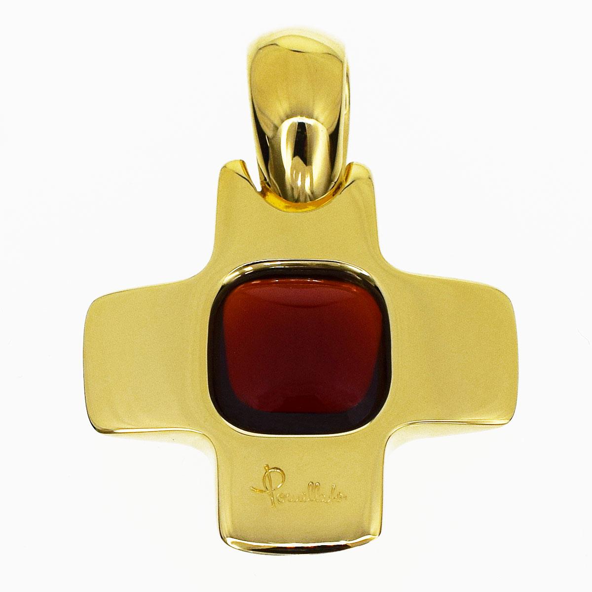 Brand:Pomellato
Name:Garnet gold cross pendant top
Material:1P garnet, 750 K18 YG Yellow Gold
Weight:9.7g（Approx)
Size:H31mm×W23.12mm / H1.22