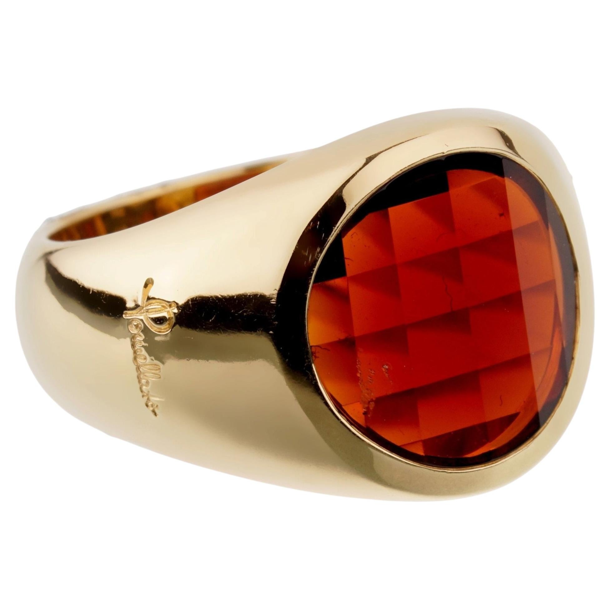 Pomellato Grenat Bague Cocktail Or Jaune 18k Sz 6 3/4