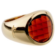 Pomellato Garnet 18k Yellow Gold Cocktail Ring Sz 6 3/4