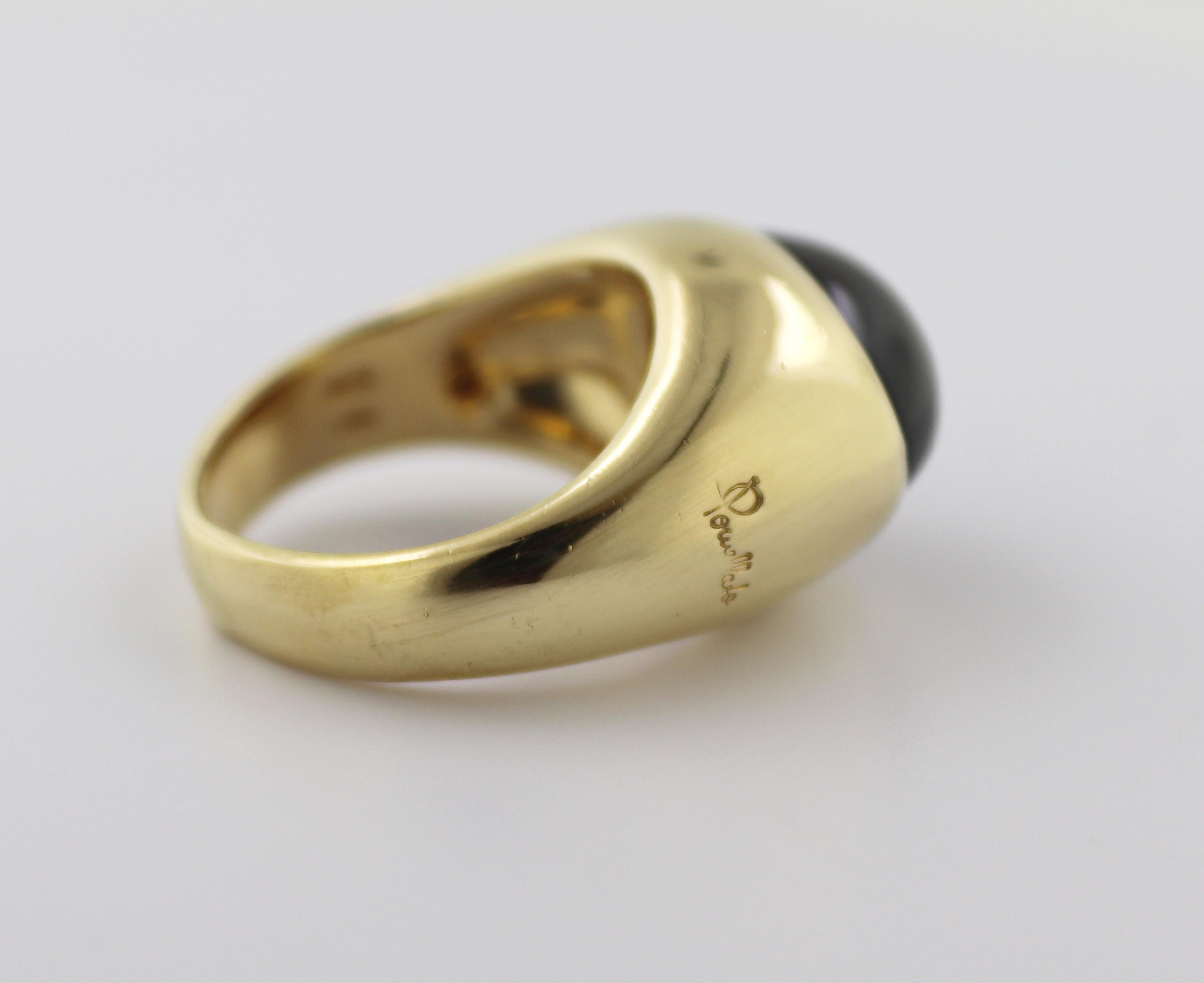 Artisan Pomellato Garnet, 18k Yellow Gold Ring For Sale