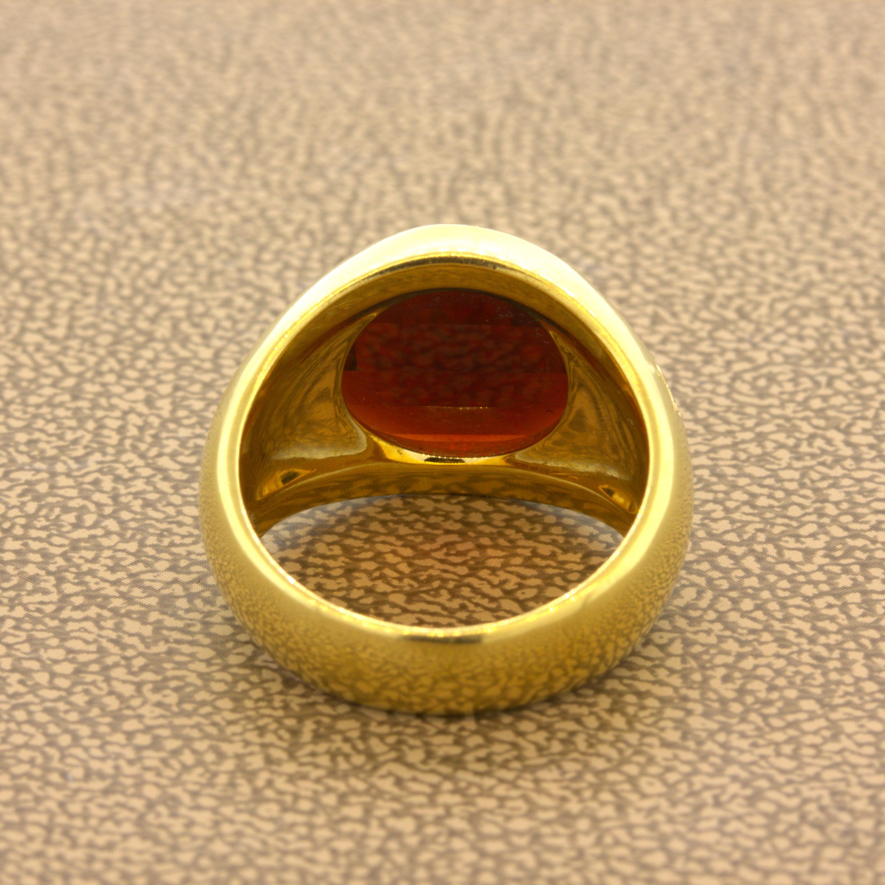 Pomellato Garnet 18k Yellow Gold Ring For Sale 1