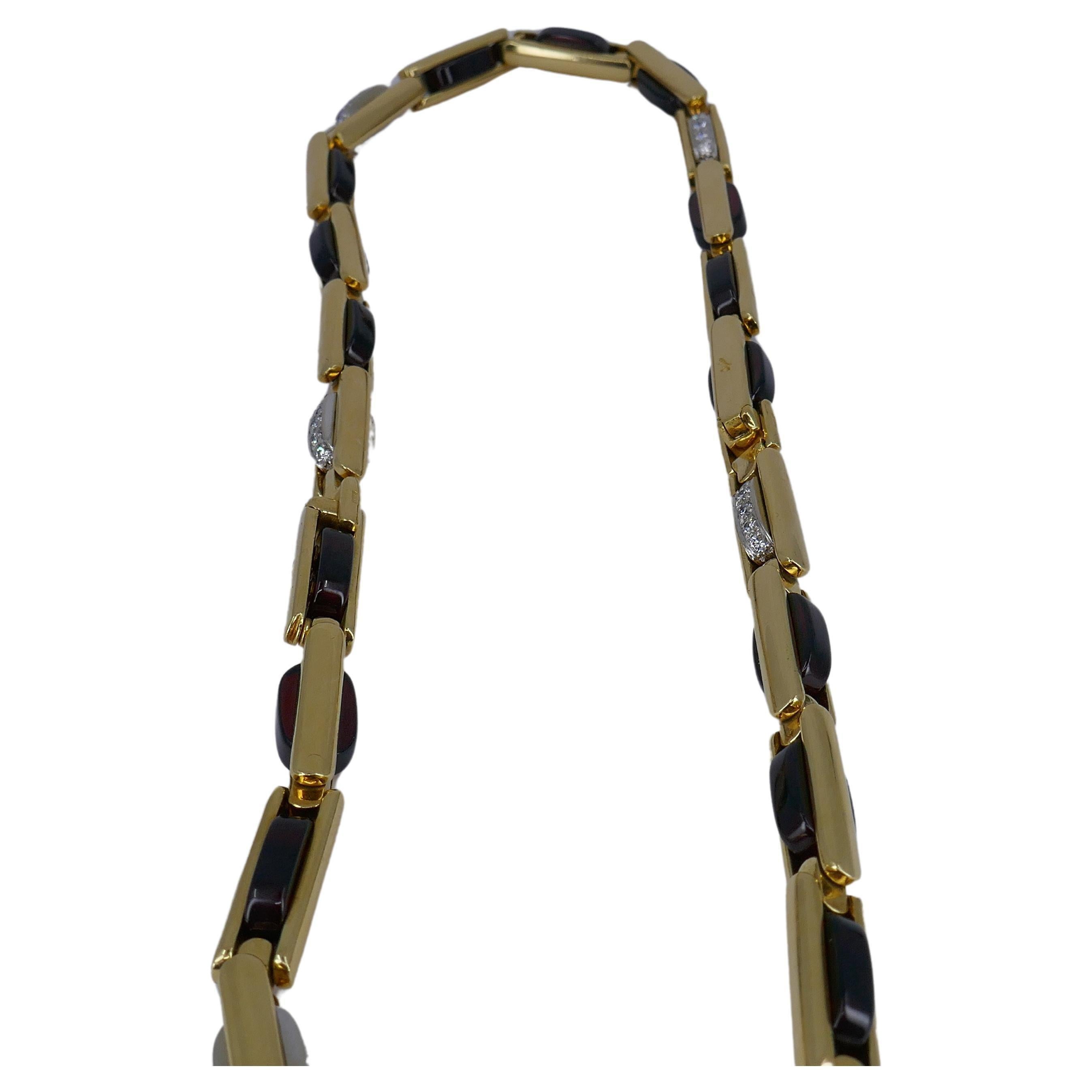 Pomellato Garnet Diamond Gold Necklace Two Bracelets For Sale 6