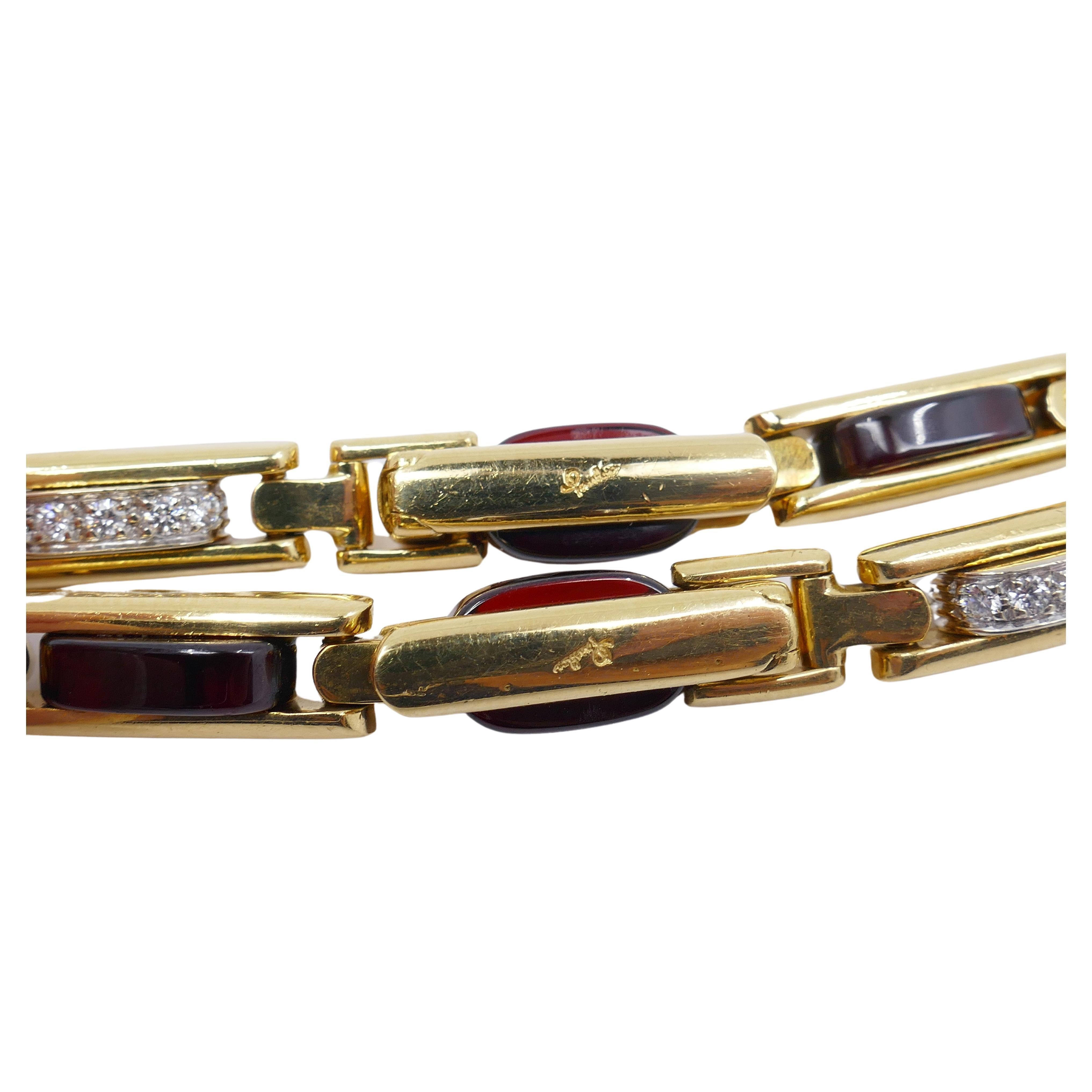 Pomellato Garnet Diamond Gold Necklace Two Bracelets For Sale 1
